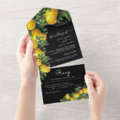 Un Citron à thème Mariage noir tout en une invitation (Déchirure)
