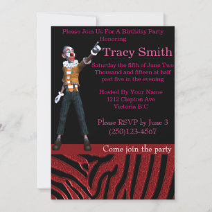 Un Clown de fête de bon goût Invitation d'annivers