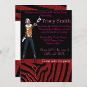 Un Clown de fête de bon goût Invitation d'annivers (Devant / Derrière)