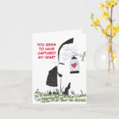 Un coeur capturé Carte de Saint Valentin (Fleur jaune)