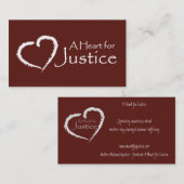 Un coeur pour des cartes de justice (rouge foncé) (Devant / Derrière)