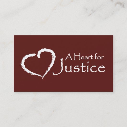 Un coeur pour des cartes de justice (rouge foncé) (Devant)