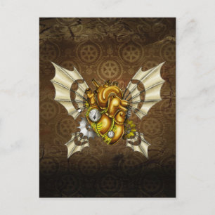 Un coeur pour prendre un vol Carte postale — Jaune