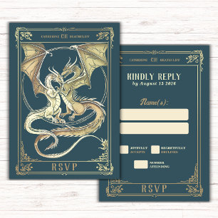 Un conte d'amour du dragon Mariage de Tarot RSVP