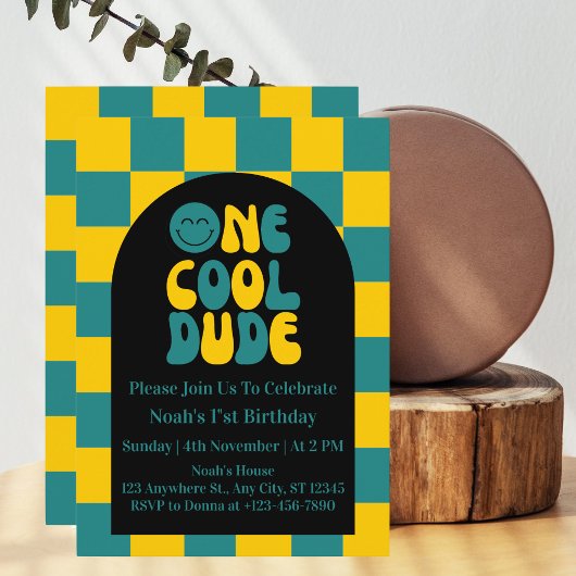 Un Cool Dude 1er Anniversaire Invitation