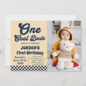 Un Cool Dude Boy 1er Anniversaire Photo Invitation (Devant)