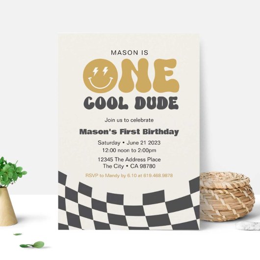 Un Cool Dude Invitation Anniversaire ・ Happy Dude