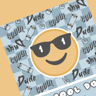 Un Cool Dude Invitation Anniversaire Retro Blue