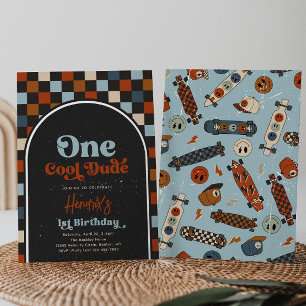 Un Cool Dude Skateboard Invitation d'anniversaire