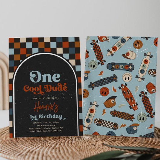 Un Cool Dude Skateboard Invitation d'anniversaire