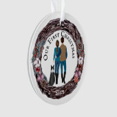 Un couple de caucasiens à la frontière collie cann (devant)