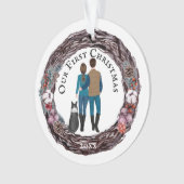 Un couple de caucasiens à la frontière collie cann (devant)