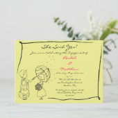 Un couple doué dans la pluie Invitation Fiançaille (Debout devant)