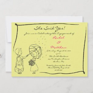 Un couple doué dans la pluie Invitation Fiançaille