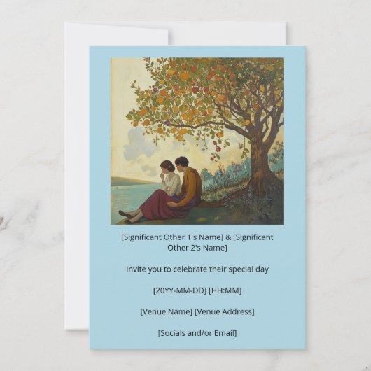 Un couple romantique sous une invitation d'arbre c (Devant)