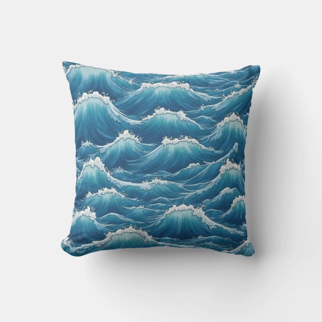 Un coussin à vagues de style japonais (Recto)