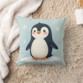 Un coussin coussin avec une jolie photo de manchot (Couverture)