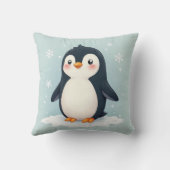 Un coussin coussin avec une jolie photo de manchot (Verso)