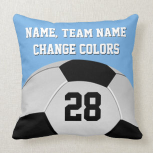 Un Coussin de football personnalisé bleu clair vo