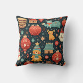 Un coussin en coton rempli de vibes d'hiver (Verso)