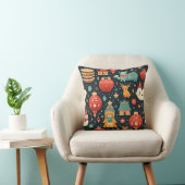 Un coussin en coton rempli de vibes d'hiver (Chaise)