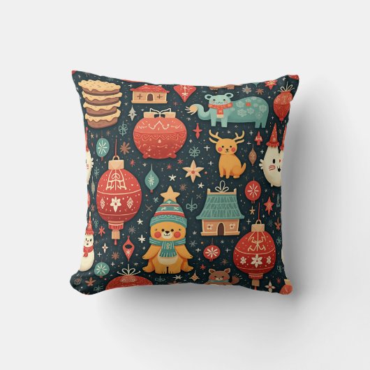 Un coussin en coton rempli de vibes d'hiver (Recto)
