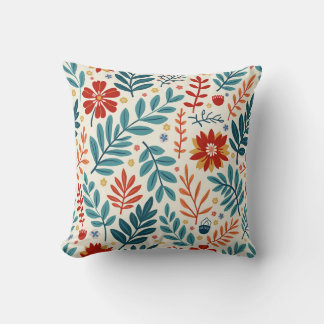 un coussin vert-rouge frais