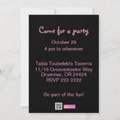 Un crâne de fille rose avec des invitations à la f (Dos)