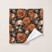 Un crâne et une série Rose 9 (Gant de toilette)