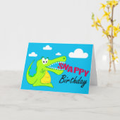 Un Crocodile Coloré Plaisir Bonne Carte Anniversai (Fleur jaune)