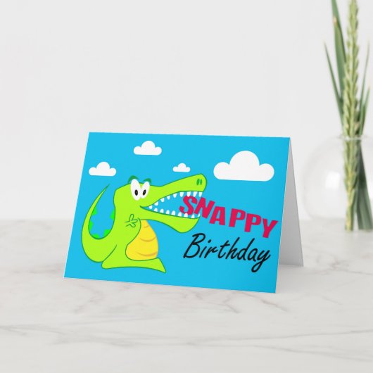 Un Crocodile Coloré Plaisir Bonne Carte Anniversai (Devant)
