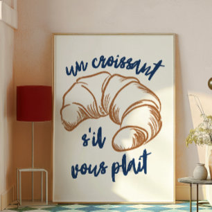 Un Croissant Trendy kunst aan de muur minimali Poster