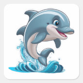 Un curieux dauphin sautant du Sticker à l'eau (Devant)