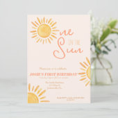 Un dans le soleil 1er anniversaire Invitation (Debout devant)