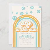 Un dans le soleil Retro Boy Invitation premier ann (Devant)