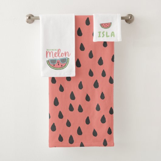 Un Dans Un Ensemble De Serviettes Melon (En situation)