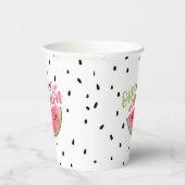 Un dans un gobelet en papier Melon - Rose (Droite)