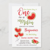 Un dans un Melon 1er anniversaire Invitation garço (Devant)