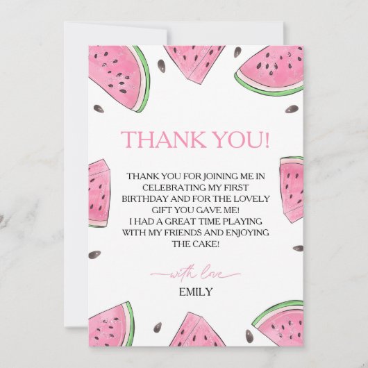 Un Dans Un Melon Birthday Watermelon Carte de reme (Devant)