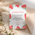 Un Dans Un Melon Birthday Watermelon Carte de reme<br><div class="desc">Express votre gratitude avec notre Carte de remerciements de pastèque d'anniversaire "One In A Melon". Avec ses motifs de pastèques, cette carte est parfaite pour montrer l'appréciation à vos invités après la fête. Avec un design ludique et gai, il ajoute une touche personnelle à votre message de remerciement, ce qui...</div>
