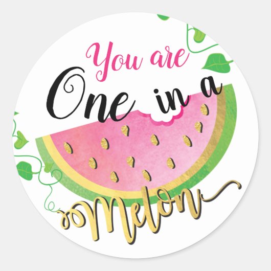 Un dans un Melon Birthday Watermelon stickers (Devant)
