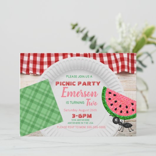 Un dans un melon, invitation à la pastèque, pique- (Debout devant)