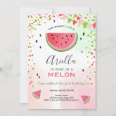 Un dans un melon Invitation Anniversaire Watermelo (Devant)