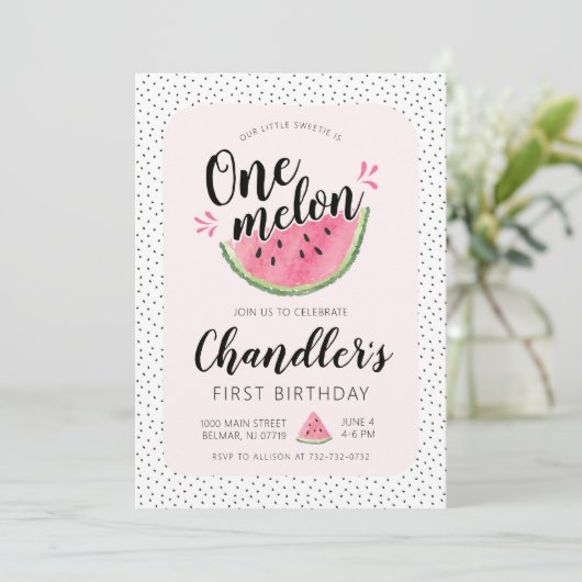 Un dans un Melon Invitation d'anniversaire (Debout devant)