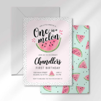 Un dans un Melon Invitation d'anniversaire