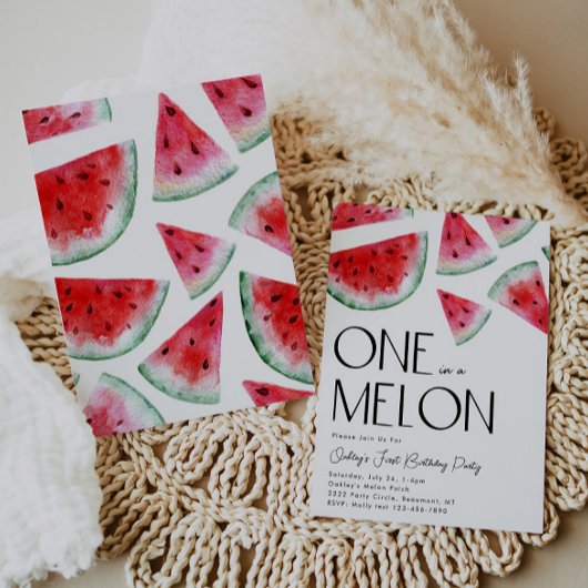 Un dans un Melon Invitation d'anniversaire | Pastè