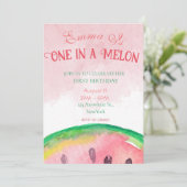 Un dans un melon Invitations de 1er anniversaire a (Debout devant)