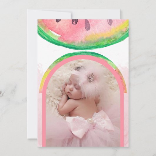 Un dans un melon Invitations de 1er anniversaire a (Dos)