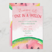 Un dans un melon Invitations de 1er anniversaire a (Devant / Derrière)