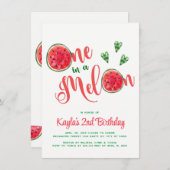 Un dans un Melon Invitations pour le premier anniv (Devant / Derrière)